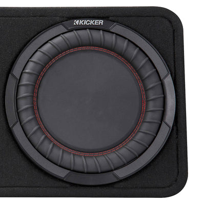 Kicker 800W Dual 10 Inch 4-Ohm Slim Shallow Loaded Subwoofer Enclosure (2 Pack)