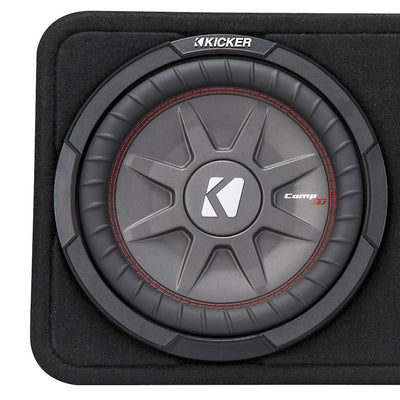 Kicker 800W Dual 10 Inch 4-Ohm Slim Shallow Loaded Subwoofer Enclosure (2 Pack)