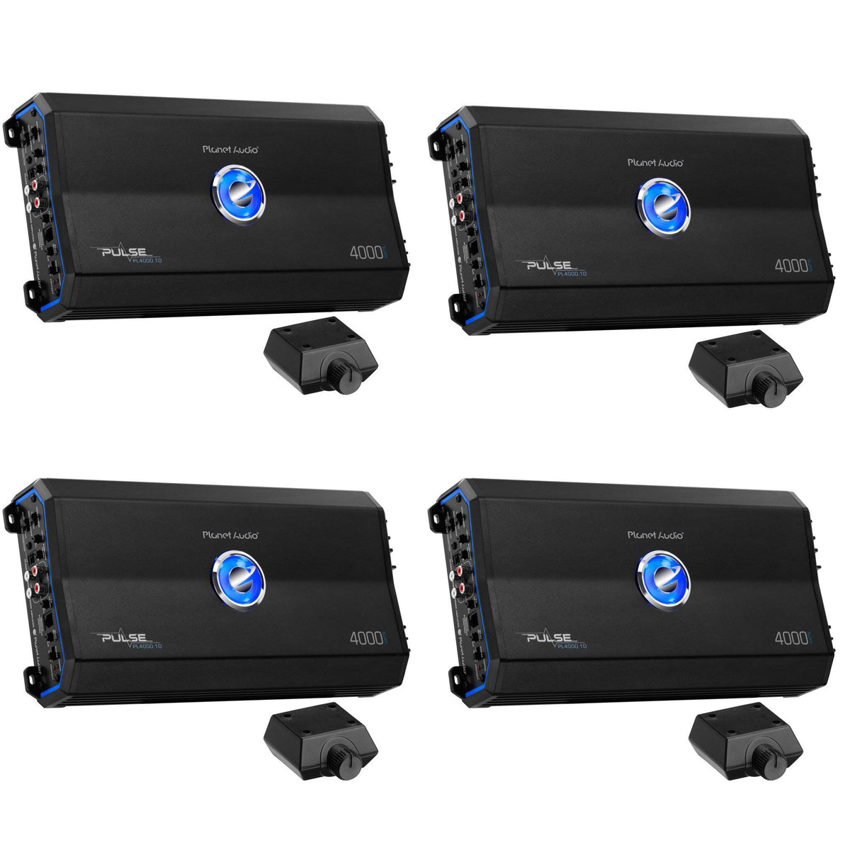 Planet Audio 4000W Class D Monoblock 1 Ohm Car Amplifier PL4000.1D (4 Pack)