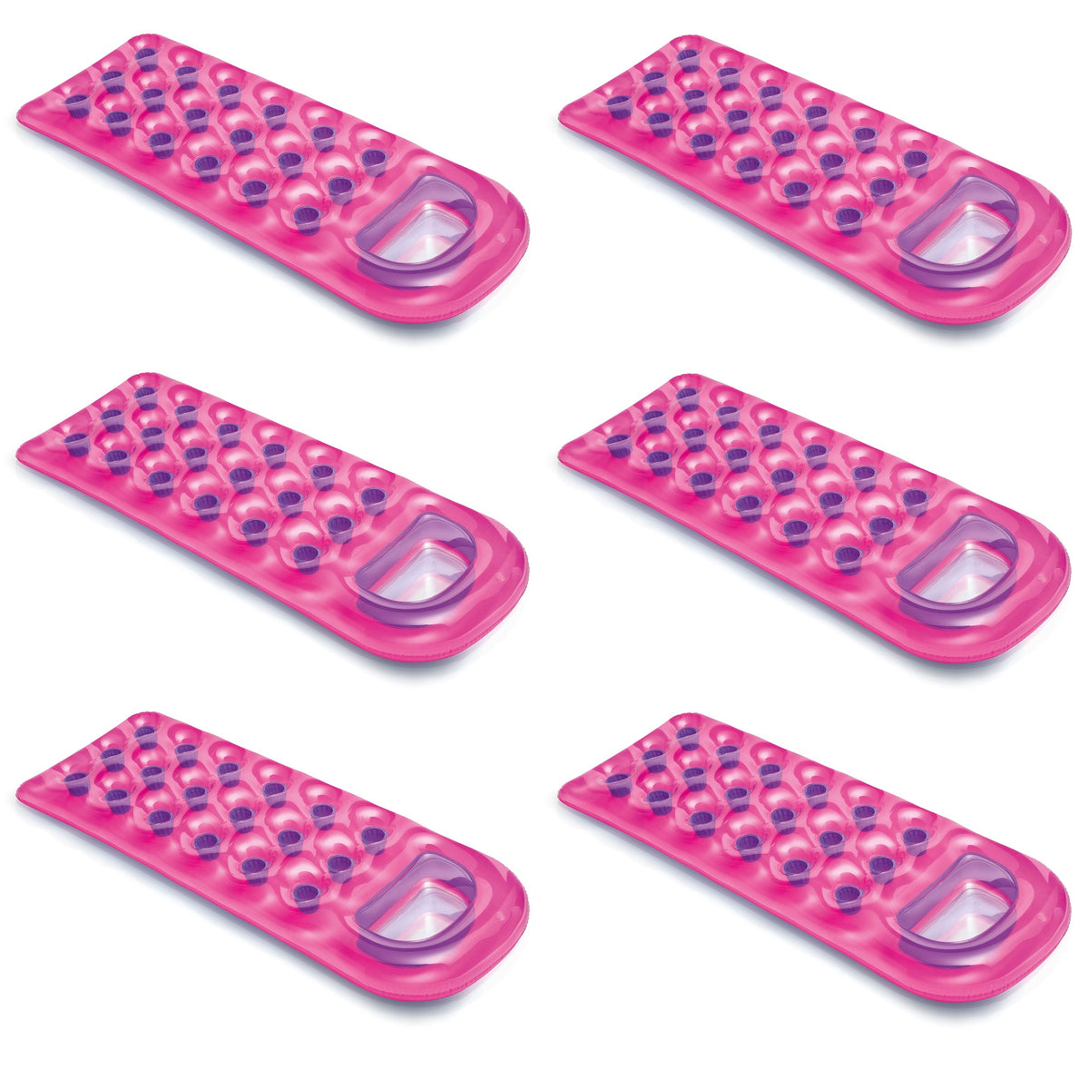 Intex 18 Pocket Swimming Pool Beach Lounge Floating Raft 2 with Pillow (6 Pack) - VMInnovations