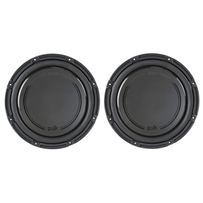 Polk Audio 1110W 12 Inch Single Voice Coil Marine Car Subwoofer (2 Pack) - VMInnovations