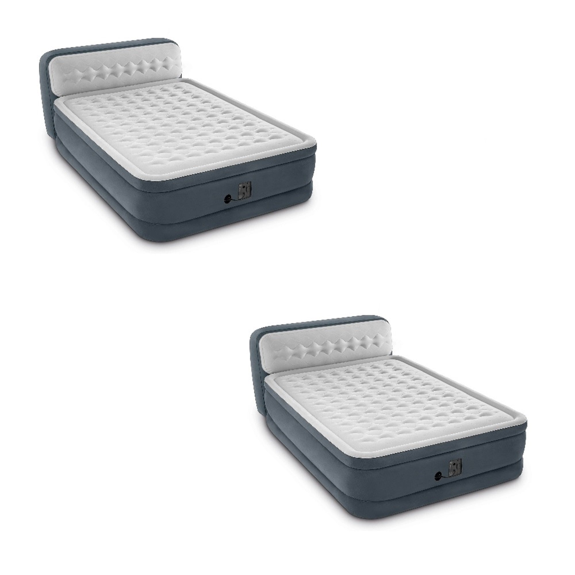 Intex Ultra Plush Deluxe Air Mattress with Pump & Headboard, Queen (2 Pack)