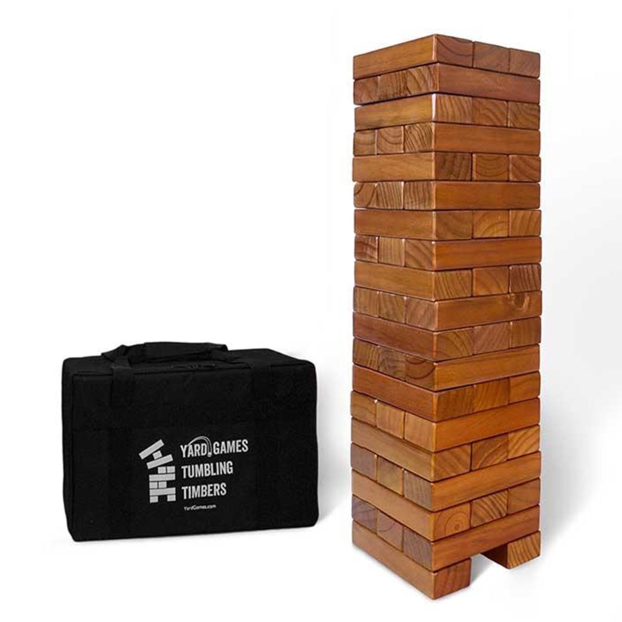YardGames Giant Tumbling Timbers Wood Stacking Game w/ 56 Pine Blocks (Open Box) - VMInnovations