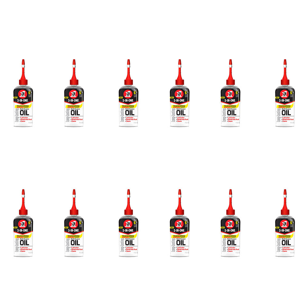 3-In-One Long Lasting Multi Purpose Oil w/ Telescoping Marksman Spout (12 Pack)