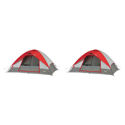 Wenzel 10' x 8' Pine Ridge 5 Person Lite Reflect Dome Camping Tent, Red (2 Pack)