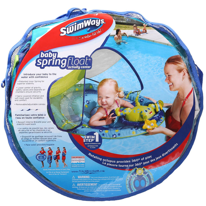 SwimWays Baby Spring Float Activity Center Pool Raft with Sun Canopy (2 Pack)