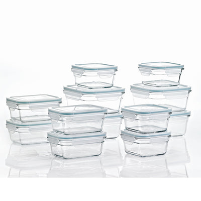 Glasslock Oven Microwave Safe Glass Food Storage Containers 28 Piece & 24 Piece