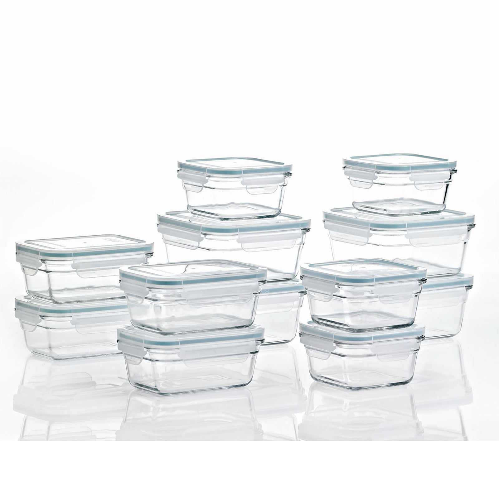 Glasslock 24 Piece Oven Microwave Safe Glass Food Storage Containers Set (Used) - VMInnovations