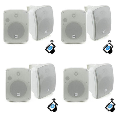 Pyle PDWR54BTW Bluetooth 600W Waterproof 5.25" Powered Outdoor Speakers (8 Pack)