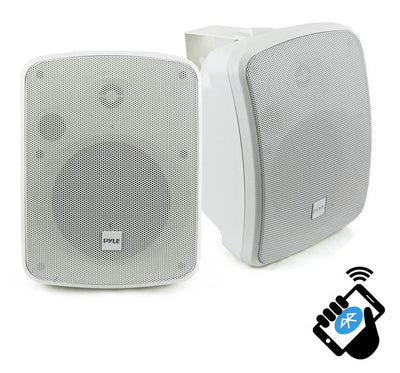 Pyle PDWR54BTW Bluetooth 600W Waterproof 5.25" Powered Outdoor Speakers (8 Pack)