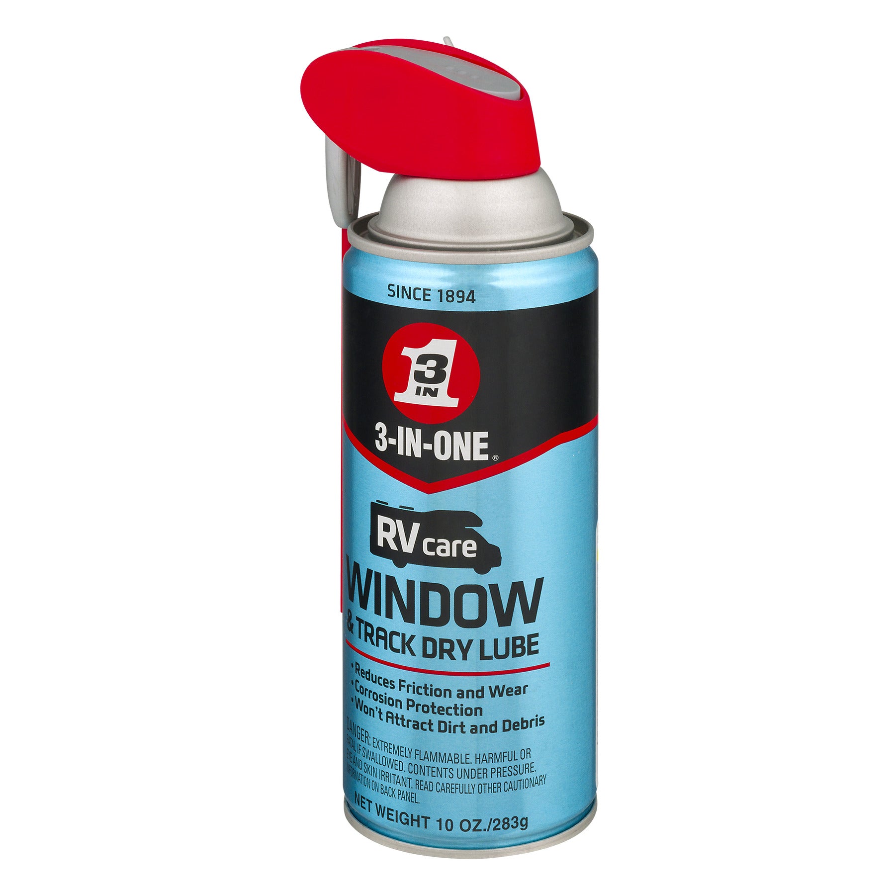 3-IN-ONE Quick Dry RVcare Window and Track Dry Lube w/Straw, 10 Ounce (3 Pack)