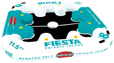 Sportsstuff Fiesta Private Island 8-Person Floating Lake Raft w/ Cooler (6 Pack)