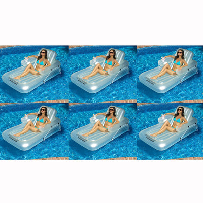 New Swimline Swimming Pool Inflatable Kickback Lounger Adjustable Float (6 Pack)
