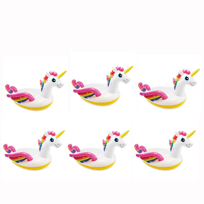Intex Giant Inflatable Magical Mega Unicorn Island Ride On Pool Float (6 Pack)