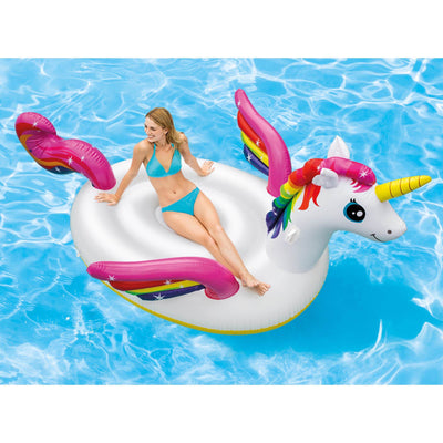 Intex Giant Inflatable Magical Mega Unicorn Island Ride On Pool Float (6 Pack)