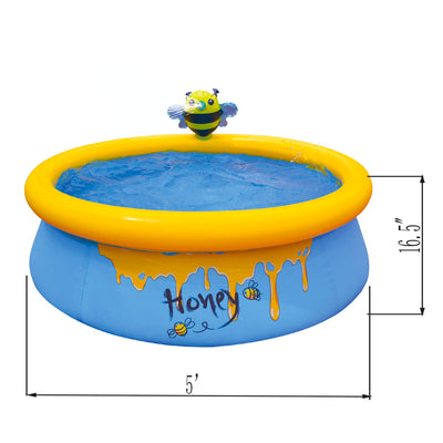 JLeisure 5' x 16.5" Bee Spray Outdoor Above Ground Kid Swimming Pool (Used)