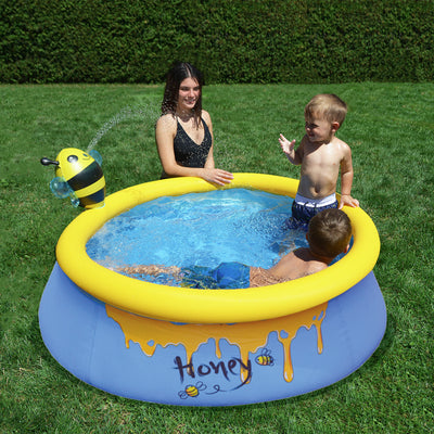 JLeisure 5' x 16.5" Bee Spray Inflatable Outdoor Above Ground Kid Swimming Pool