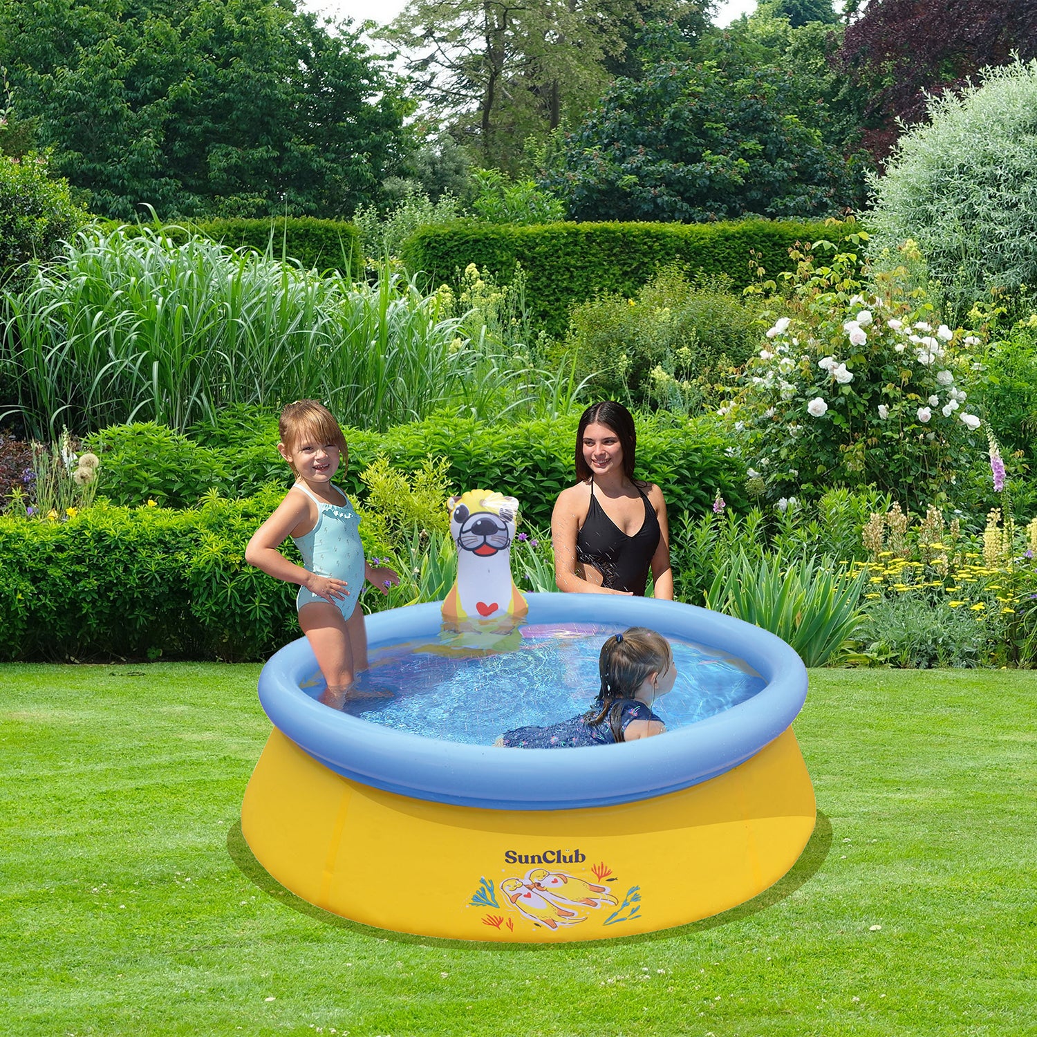 JLeisure 10 x 6.5' Rectangular Steel Frame & Sea Otter Swimming Pool (2 Pack)