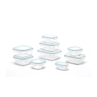 Glasslock Oven and Microwave Safe Glass Food Storage Containers 18 Piece (Used)