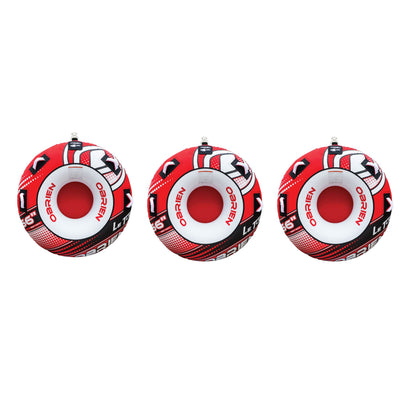 OBrien 66" Le Tube Heavy Duty One Rider Towable Lake Tube & Connector (3 Pack)