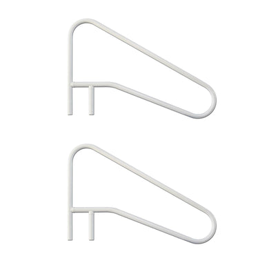 Saftron 3 Bend Weather Resistant In Water Polymer Pool Handrail, White (2 Pack)