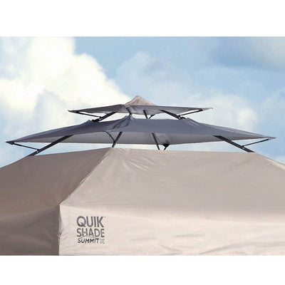 Quik Shade Summit 10' x 17' Instant Canopy & Adjustable Awning, Taupe (2 Pack)