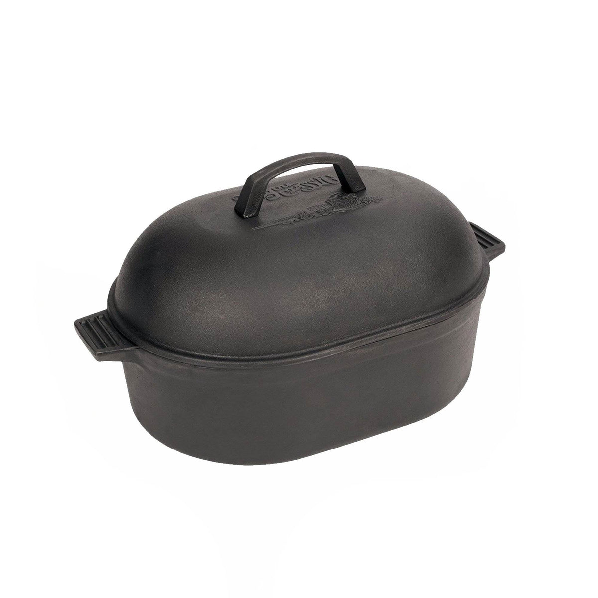 Bayou Classic Heavy Cast Iron 12 Quart Oval Cooking Roaster Pan & Lid (2 Pack)