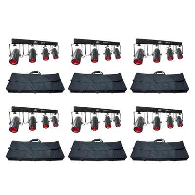 Chauvet 4PLAY LED DMX Moonflower Novelty Light Beam Bar System with Bag (6 Pack)