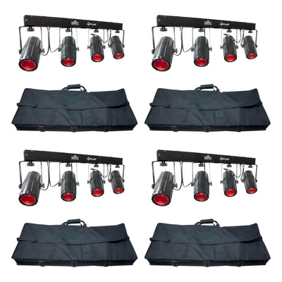 Chauvet 4PLAY LED DMX Moonflower Novelty Light Beam Bar System with Bag (4 Pack)
