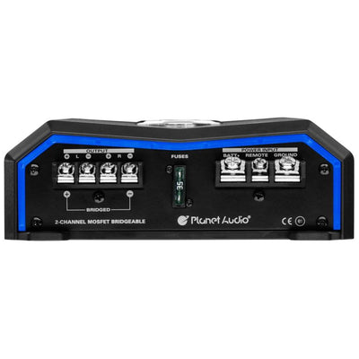 Planet Audio 1200W 2 Channel Full Range Class A/B MOSFET Amplifier (2 Pack)
