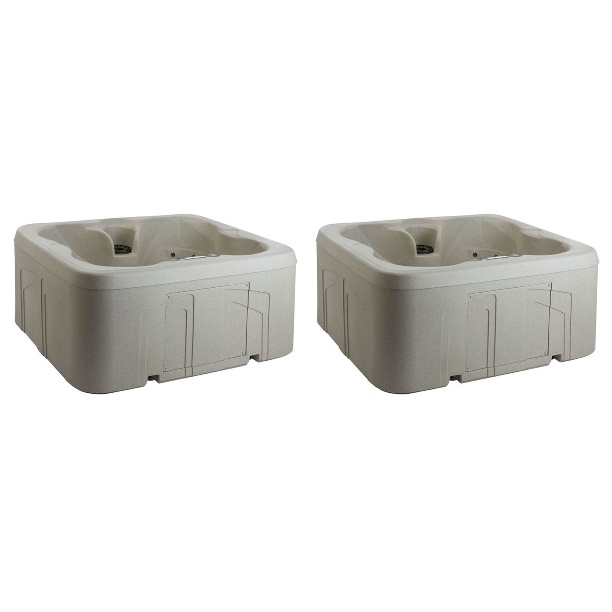 Lifesmart Spas Rock Solid 4-Person Plug & Play Hot Tub Spa with Cover (2 Pack)