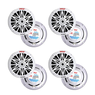 Pyle PLMR82 8" 300W 2-Way Waterproof Marine Boat Speakers White (8 Pack) - VMInnovations