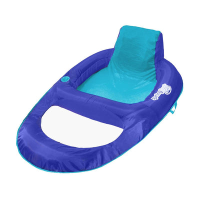 SwimWays Spring Float Recliner XL Inflatable Pool Float Lounger, Blue (6 Pack)