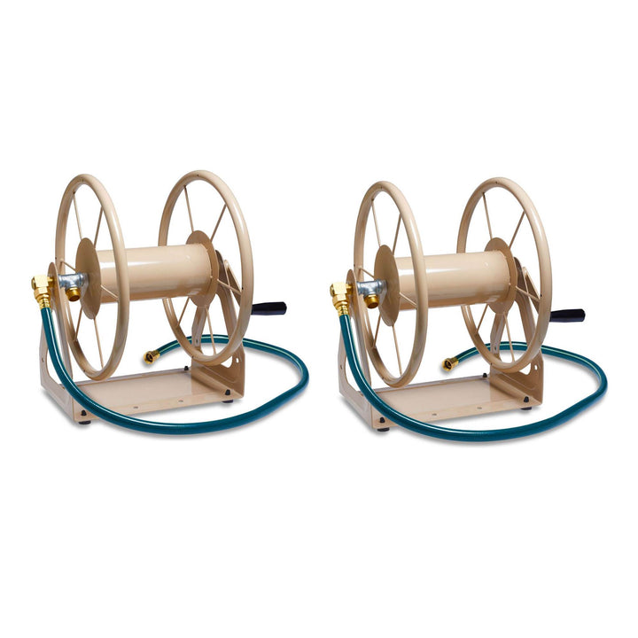 Liberty Garden Multi Purpose Steel Garden Hose Reel w/ Crank Handle (2 Pack)