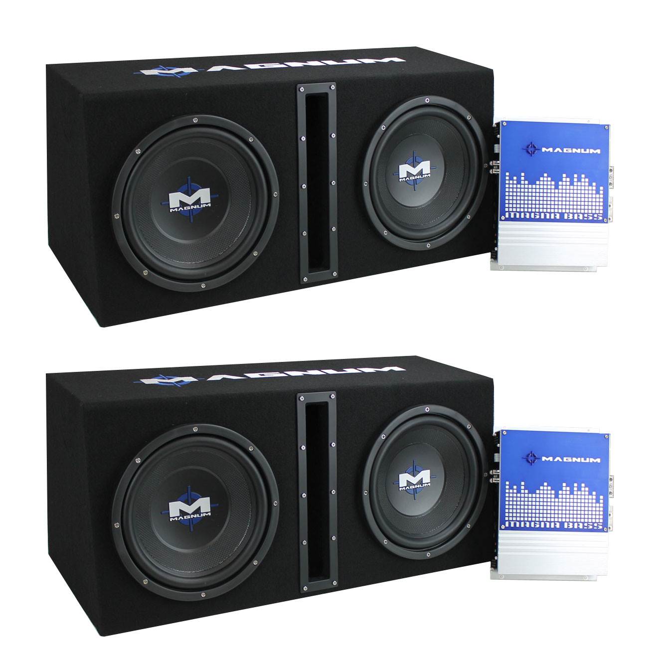 MTX Magnum MB210SP 10-Inch 400W RMS Dual Loaded Subwoofer Sub Box System, 2 Pack