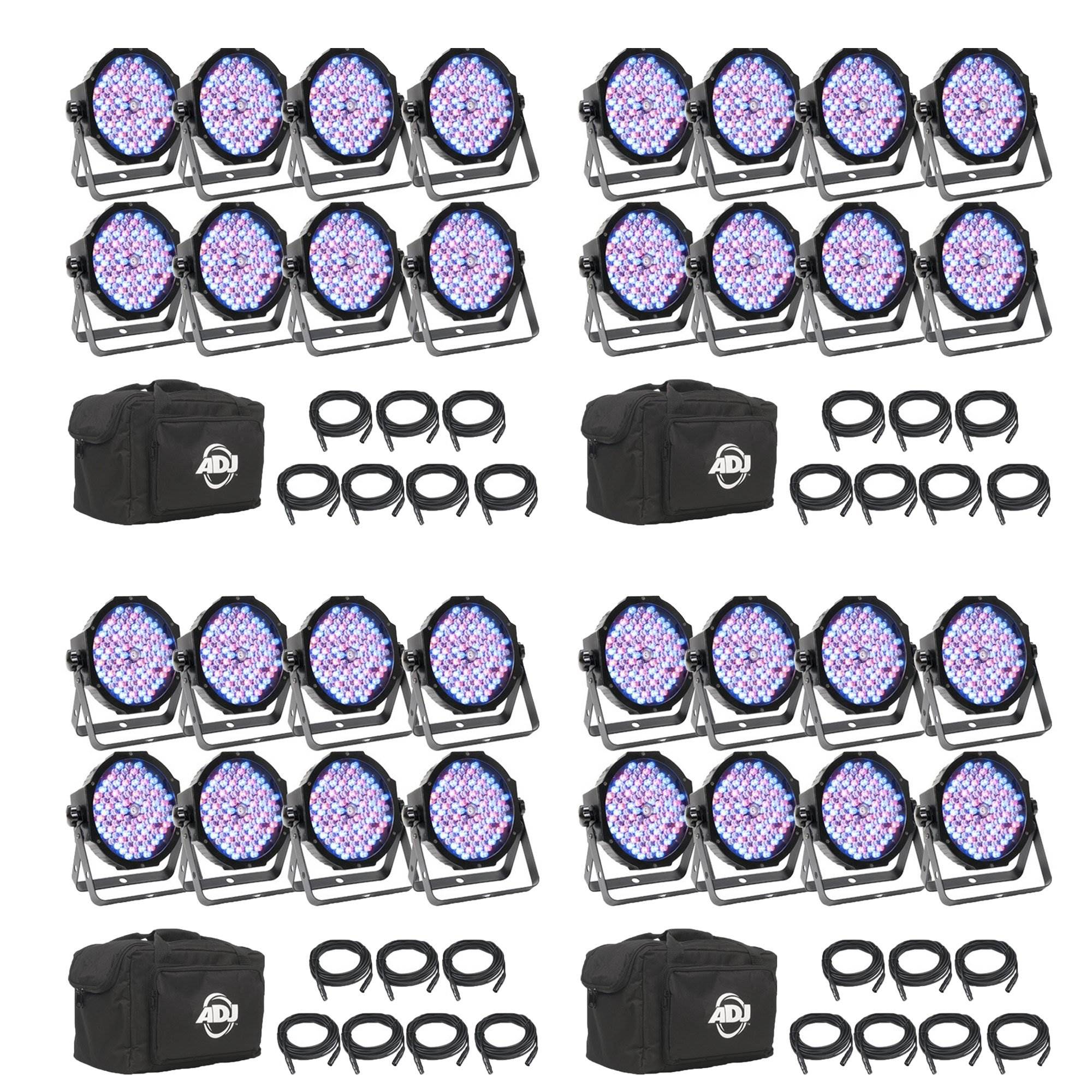 American DJ Mega Flat Pak 8 Plus LED Mega Par Complete Profile System (4 Pack)