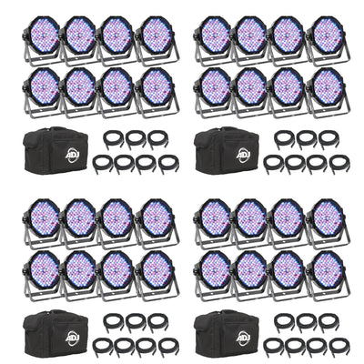 American DJ Mega Flat Pak 8 Plus LED Mega Par Complete Profile System (4 Pack)