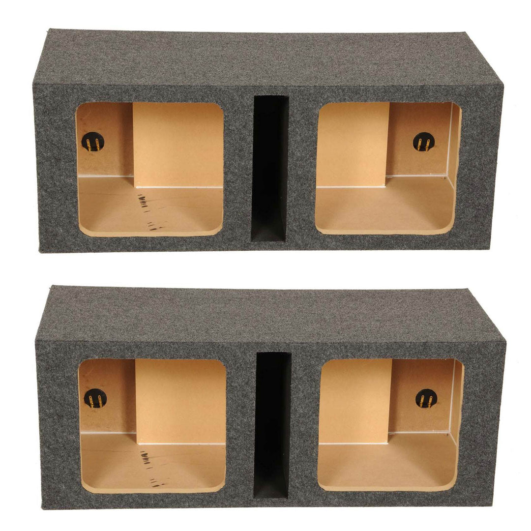 Q Powerr Dual 12" Ported L3 L5 L7 Subwoofer Box Speaker Enclosure (2 Pack)