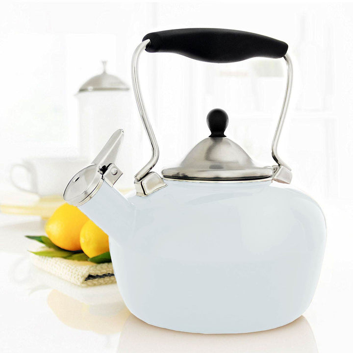 Chantal 1.8 Qt Enamel On Steel Catherine Whistle Teakettle, Lunar Rock (2 Pack)