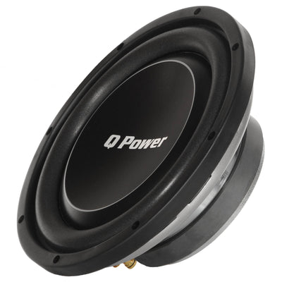 Q Power Deluxe 10 Inch Shallow Mount 1000 Watt Flat Car Subwoofer (4 Pack)