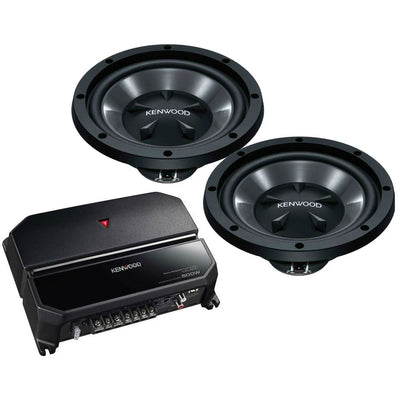 Kenwood 170W Bass Package with 2 10” Subwoofers and 2 Channel Amplifier (2 Pack)