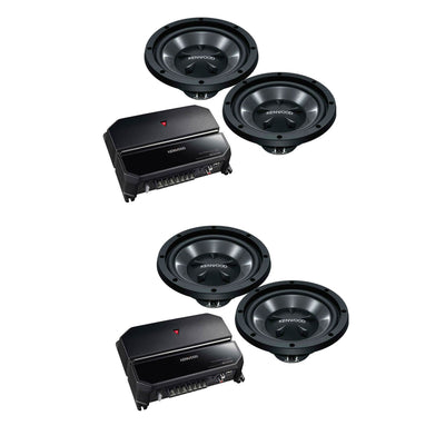 Kenwood 170W Bass Package with 2 10” Subwoofers and 2 Channel Amplifier (2 Pack)