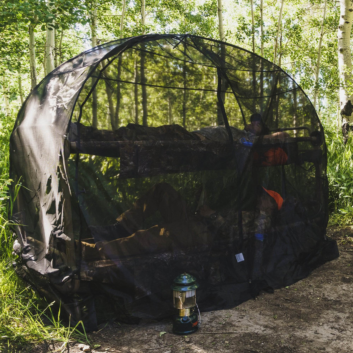 Disc-O-Bed Mosquito Net and Frame for Bunkable Camping Cots, Green (2 Pack)