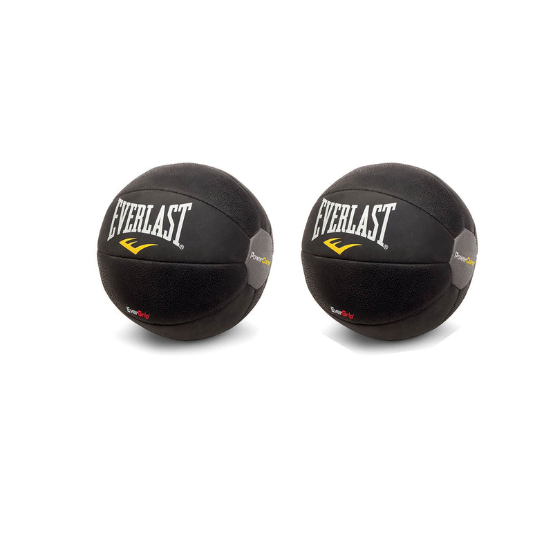 Everlast PowerCore 9 Pound Fitness Boxing Workout Medicine Ball, Black (2 Pack)