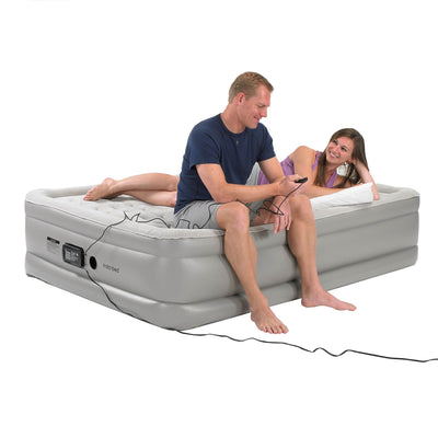 Insta-Bed Raised 20" Queen Comfort Coil Air Mattress Bed w/ Remote (2 Pack)