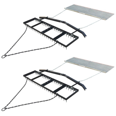 Yard Tuff 6' Spike Drag w/ Surface Leveling Bar & Drag Mat for ATV/UTVs (2 Pack) - VMInnovations