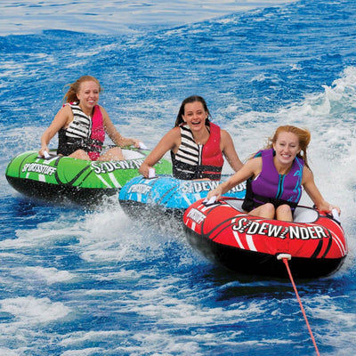 Sportsstuff Sidewinder 3 Rider Inflatable Lake Water Towable Tube Float (2 Pack)