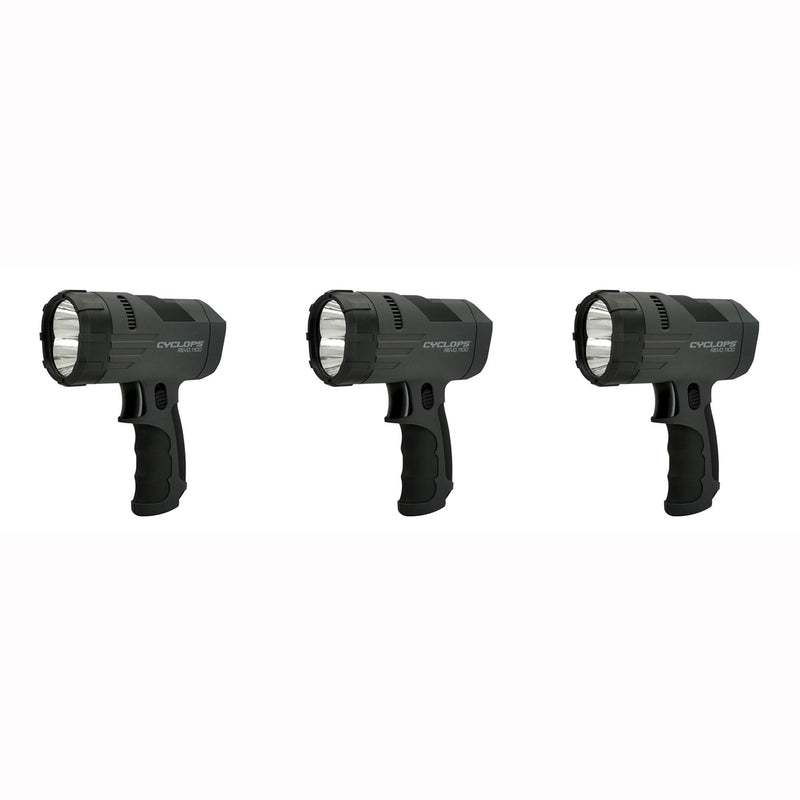Cyclops REVO 1100 Rechargeable High Power LED Handheld Flashlight (3 Pack)