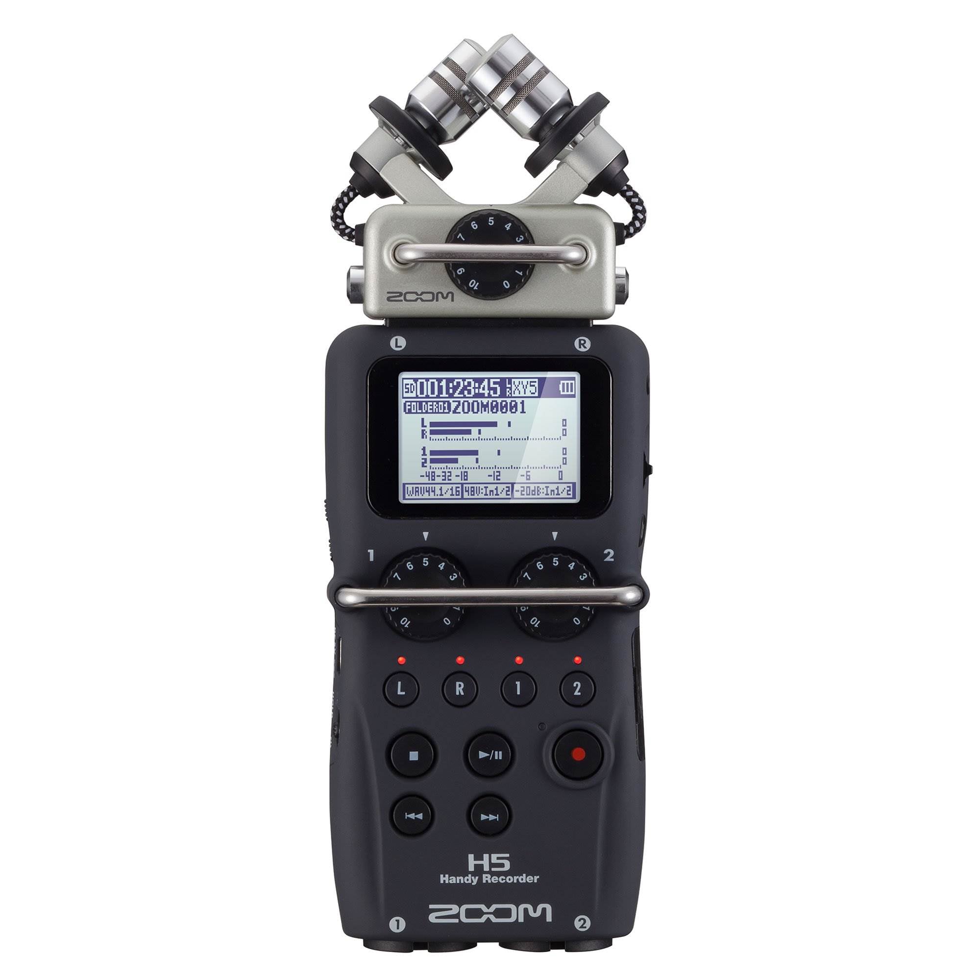 Zoom H5 Portable Handy 4 Track Interchangeable Digital Audio Recorder (2 Pack)