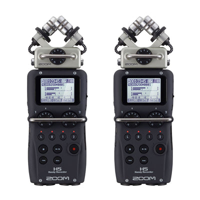 Zoom H5 Portable Handy 4 Track Interchangeable Digital Audio Recorder (2 Pack)